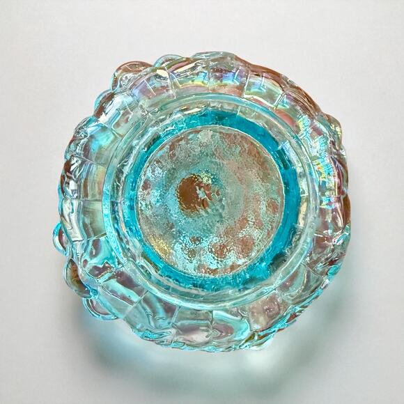 Imperial Glass Azure Blue Grape Decanter-Iridescent-Midcentury Barware-Vintage - Picture 6 of 8